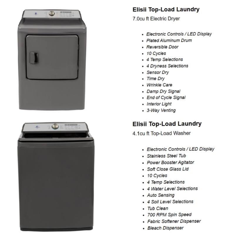 Washer dryer miller home store Elisii washer dryer set